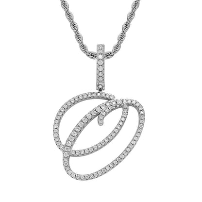 Hip Hop Letter Cubic Zirconia Pendant Necklace for Men and Women