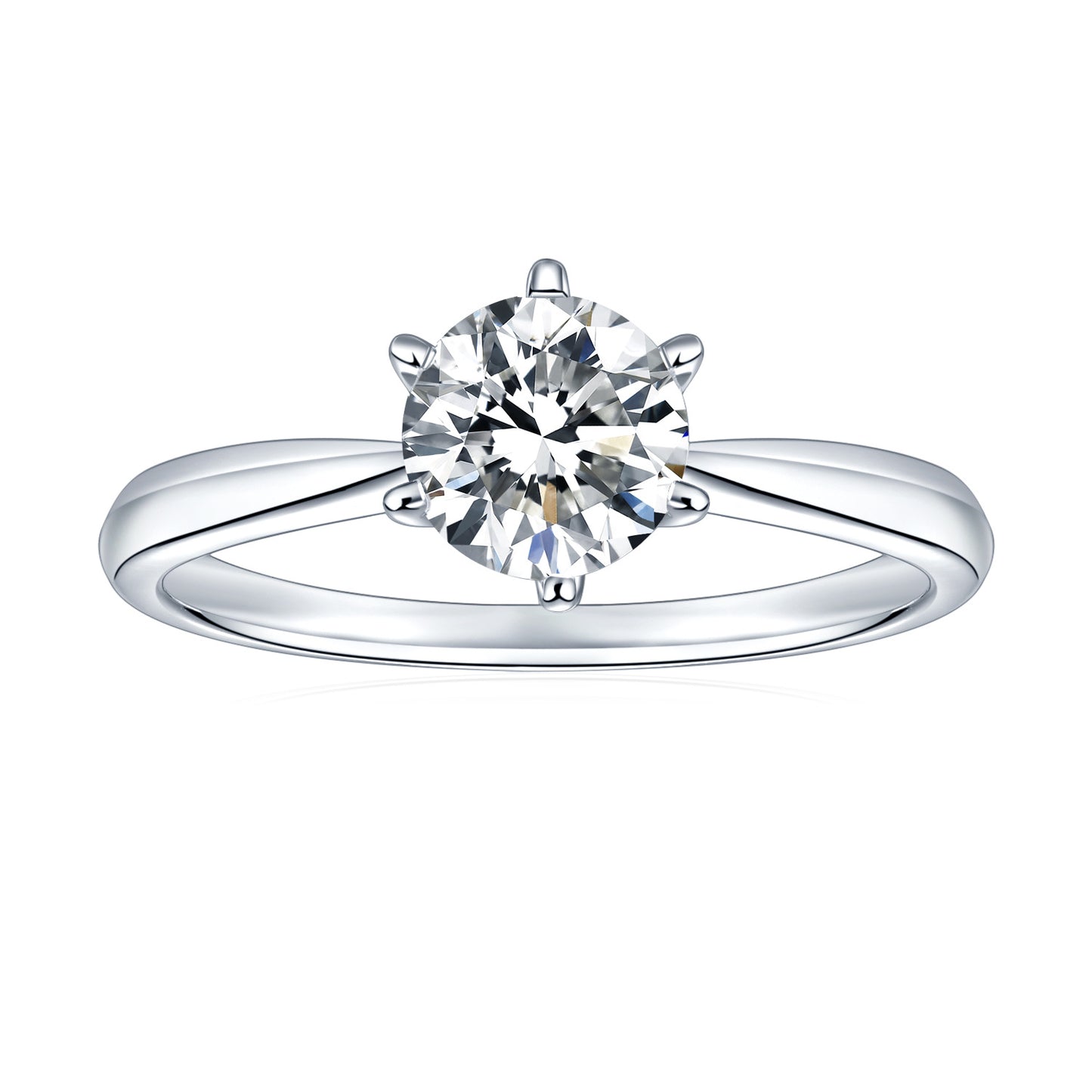 S925 Sterling Silver Moissanite Solitaire Ring for Women, Pav�� Band Engagement Style Ring product image
