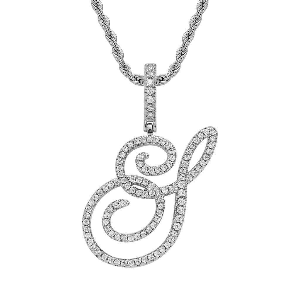 Hip Hop Letter Cubic Zirconia Pendant Necklace for Men and Women