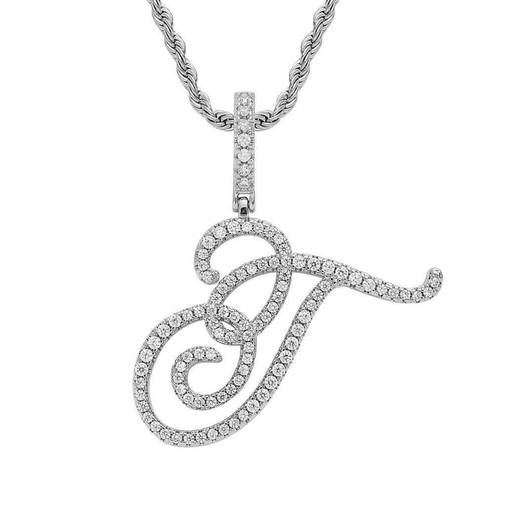 Hip Hop Letter Cubic Zirconia Pendant Necklace for Men and Women