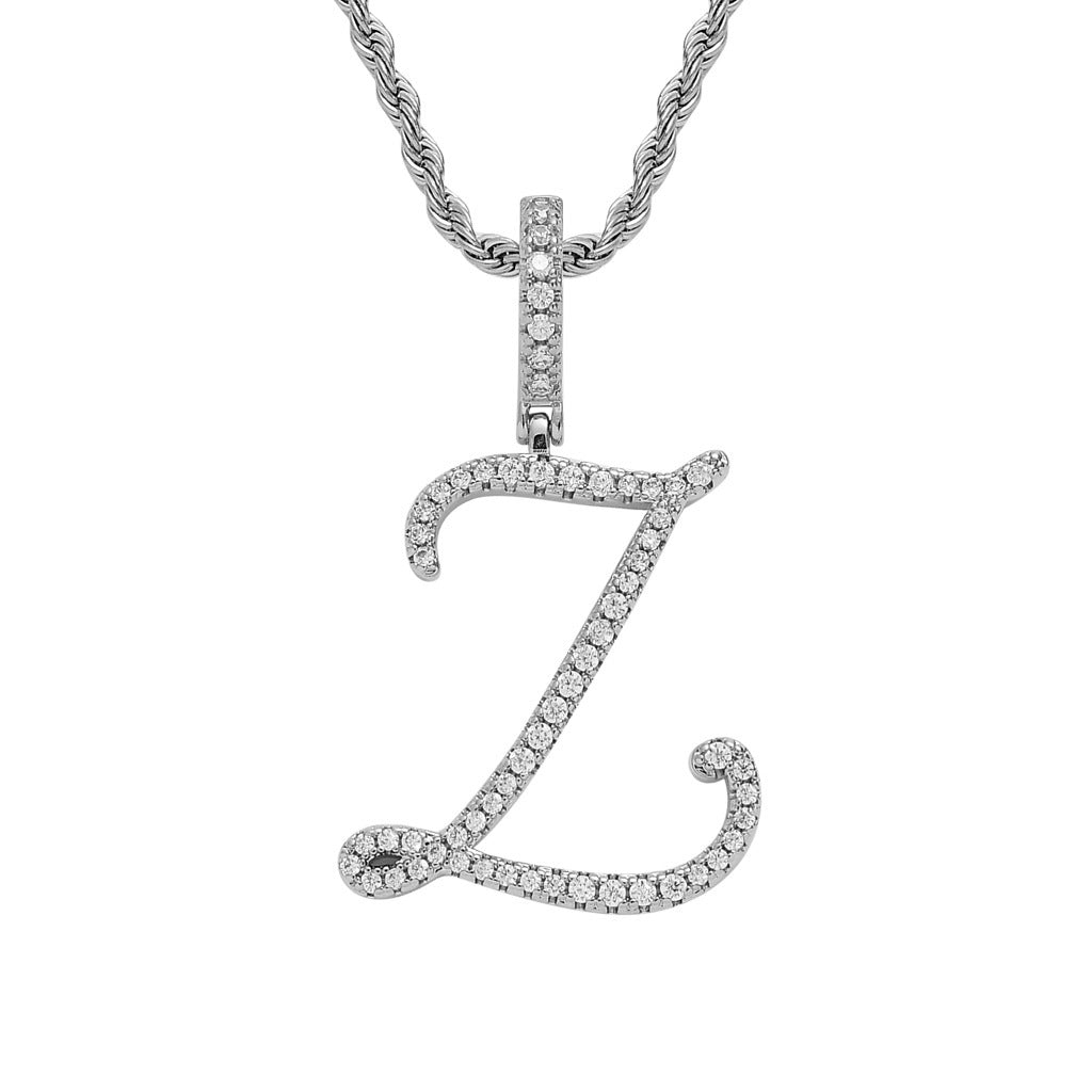 Hip Hop Letter Cubic Zirconia Pendant Necklace for Men and Women