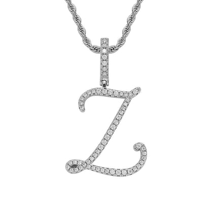 Hip Hop Letter Cubic Zirconia Pendant Necklace for Men and Women