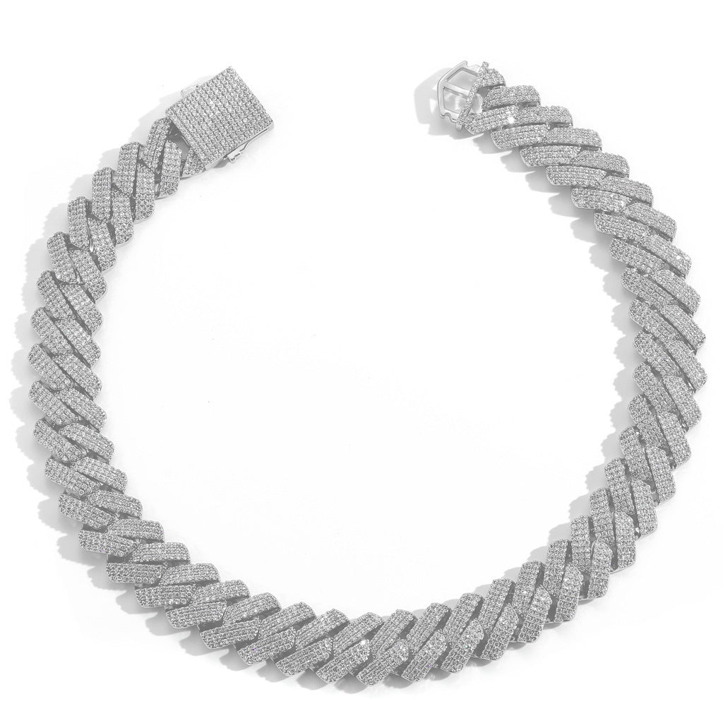 Hip Hop Cuban Link Cubic Zirconia Necklace for Men