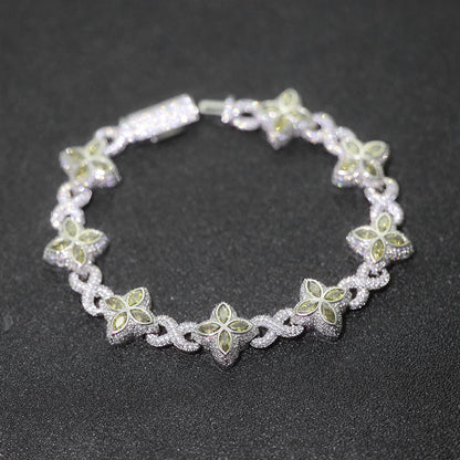 Clover and Infinity CZ Link Copper Necklace or Bracelet - CHA295