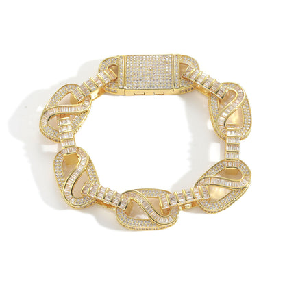 Hip Hop Light Luxury Fashion Copper Bracelet for Men