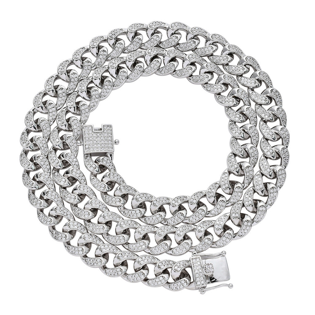 Hip Hop Cuban Link Cubic Zirconia Necklace for Men
