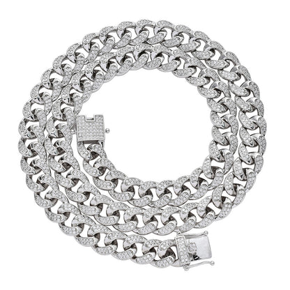 Hip Hop Cuban Link Cubic Zirconia Necklace for Men