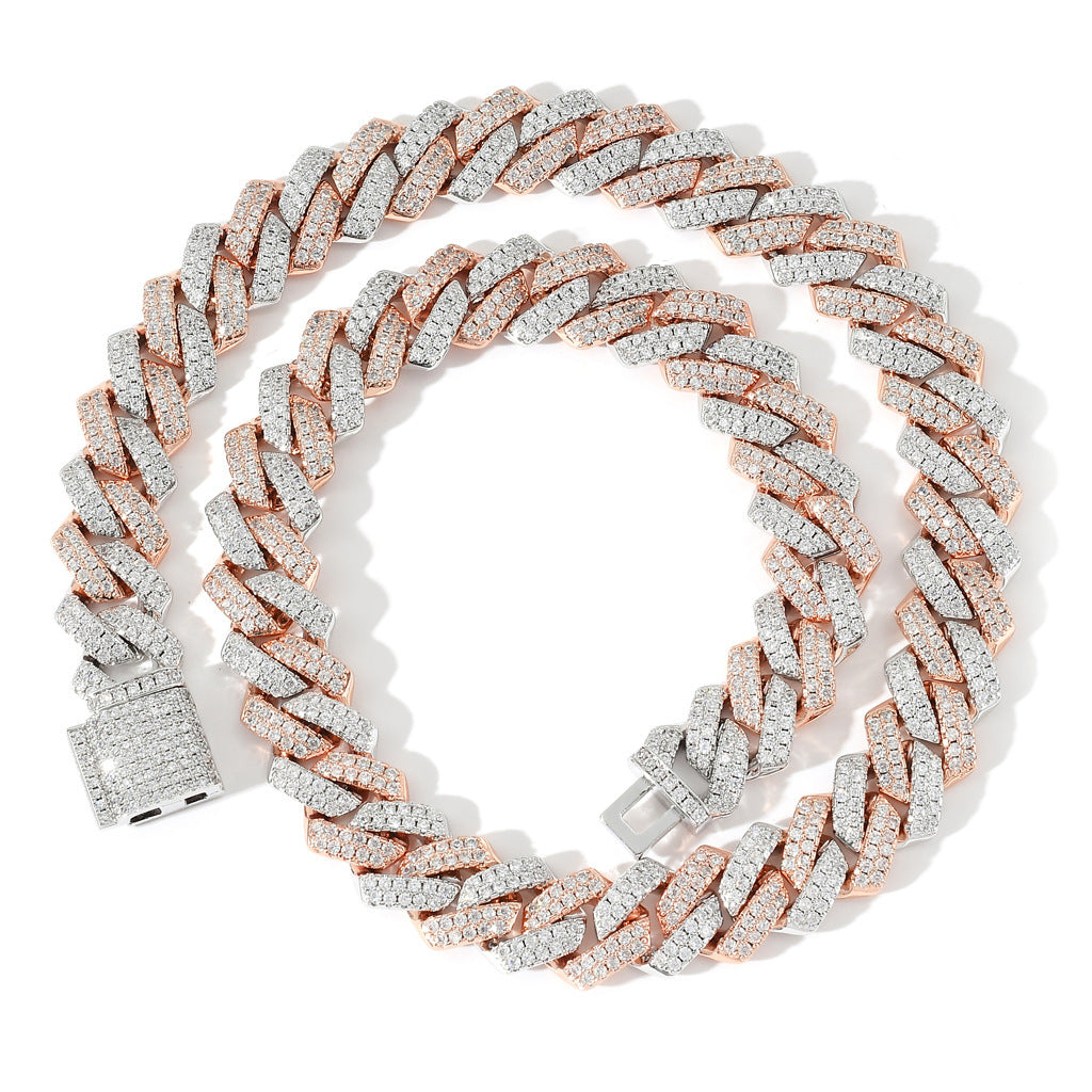 Hip Hop Vintage Square Cubic Zirconia Necklace for Men