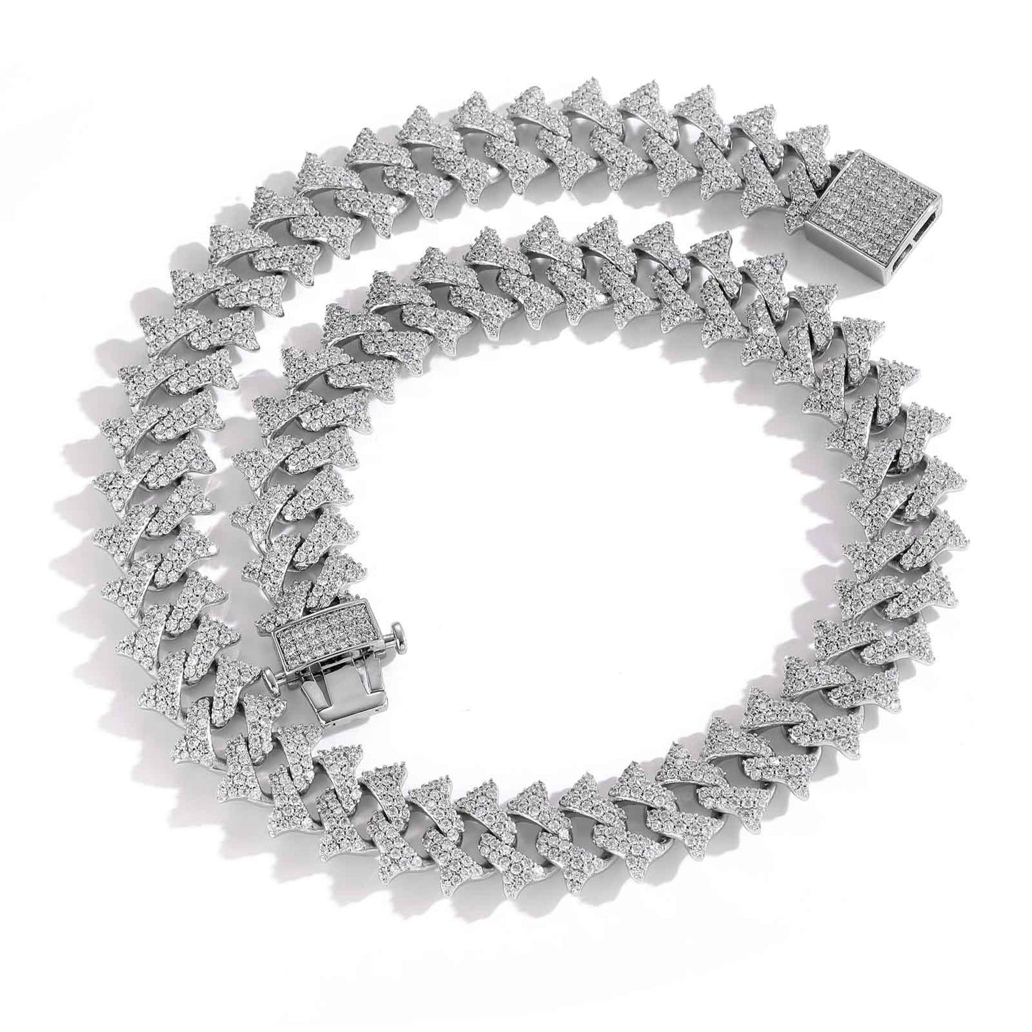 Hip Hop Vintage Cuban Link Thorn Cubic Zirconia Bracelet for Men