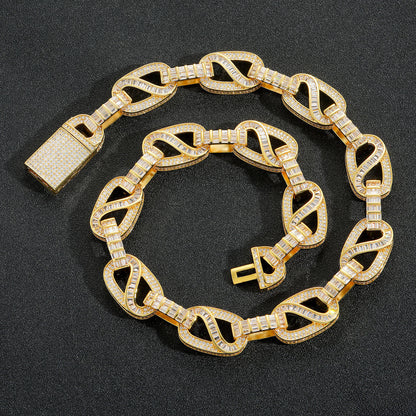 Hip Hop Fashion Cubic Zirconia Necklace for Men