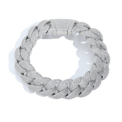 Hip Hop Light Luxury Cuban Link Bubble Cubic Zirconia Bracelet for Men