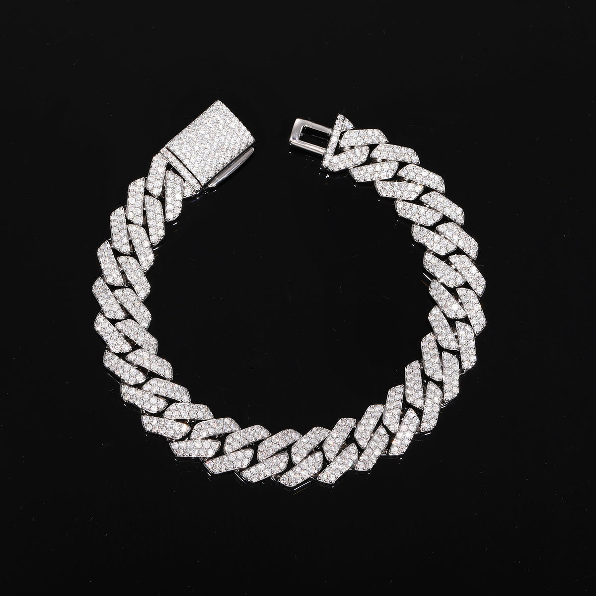 Iced Out Moissanite Cuban Link Bracelet for Men and Women - Gold or White Gold Tone product image