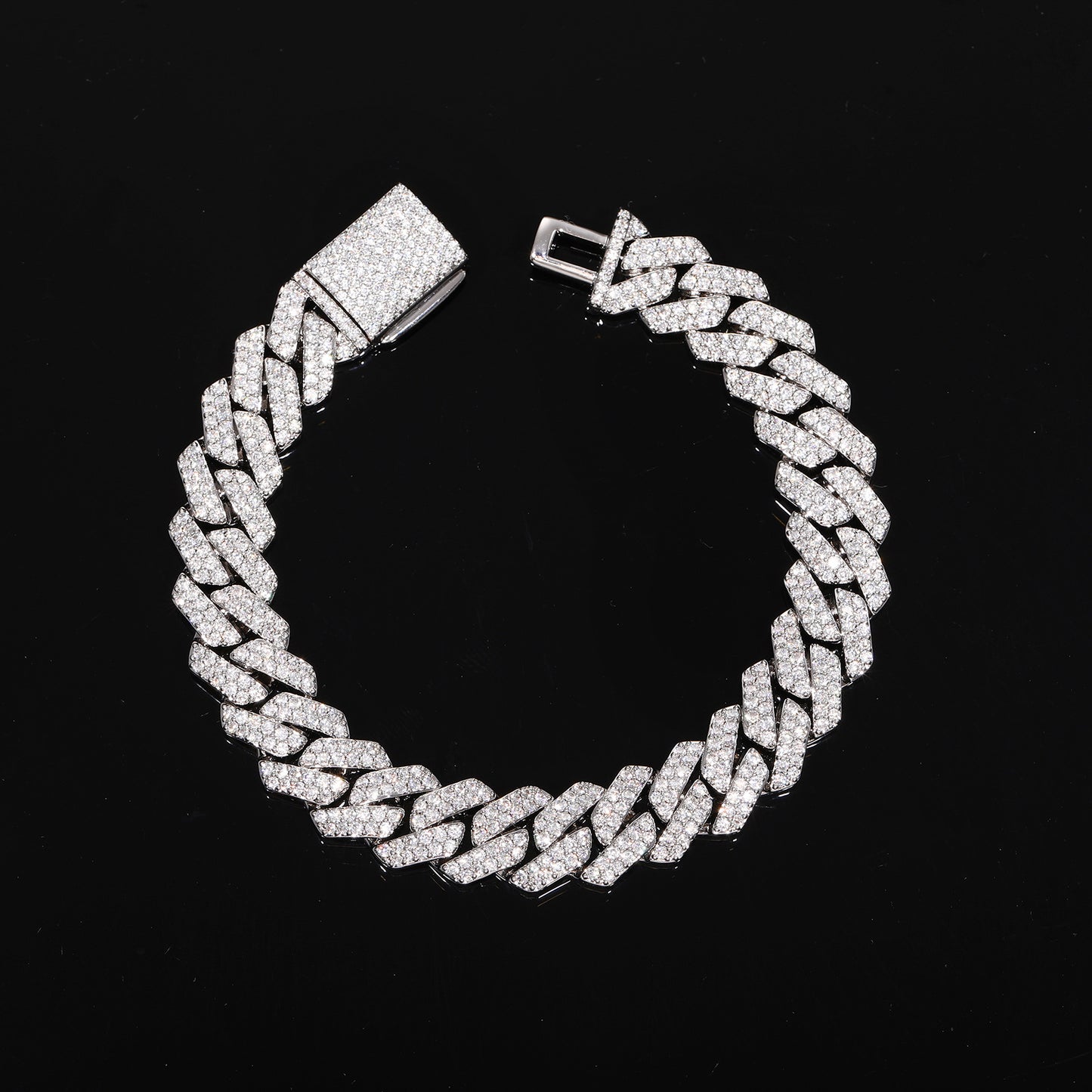 Iced Out Moissanite Cuban Link Bracelet for Men and Women - Gold or White Gold Tone product image