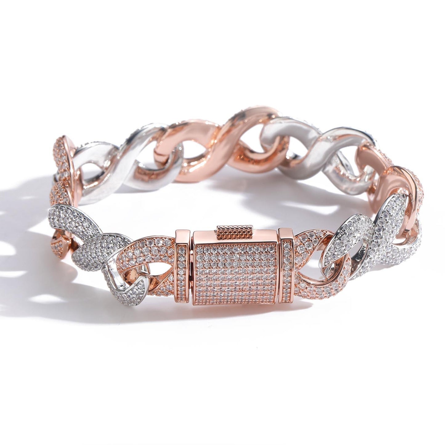 Hip Hop Cuban Link Cubic Zirconia Bracelet for Men