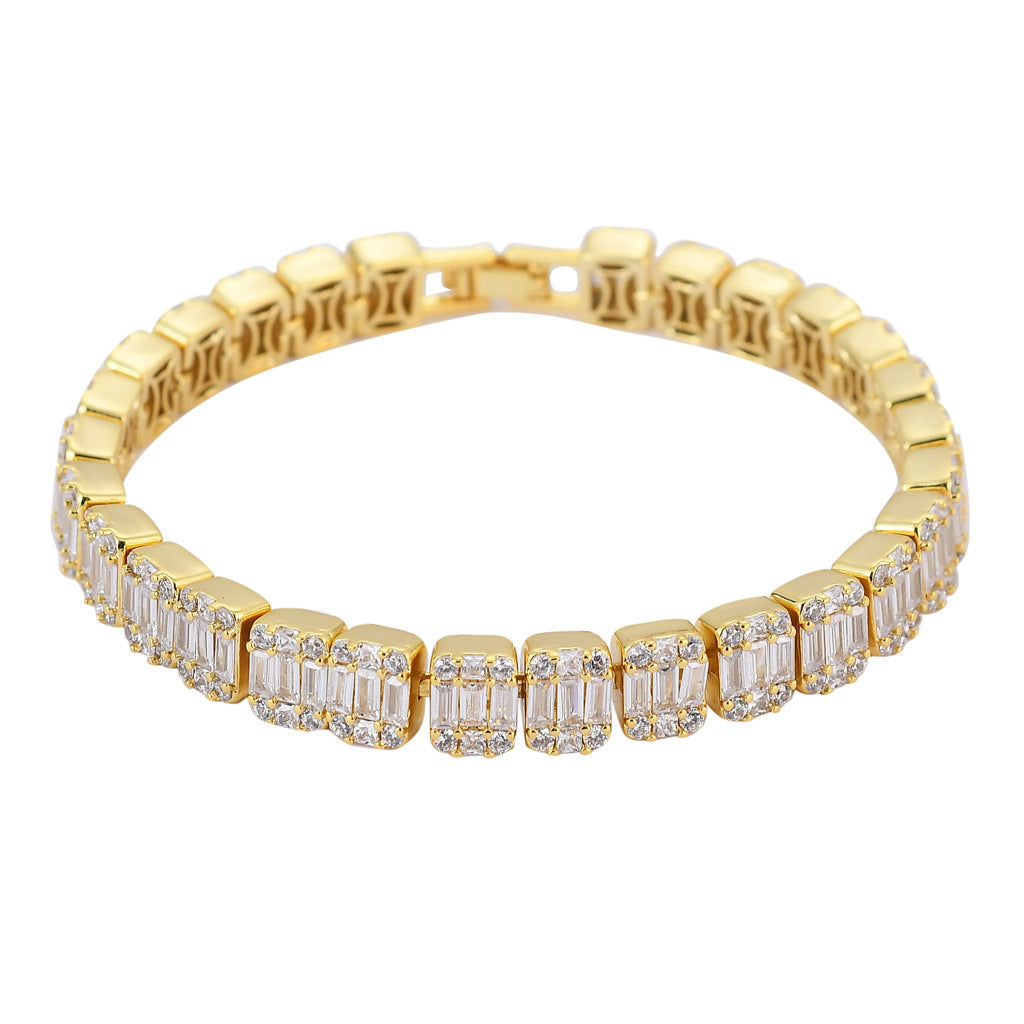 Hip Hop Iced Link Copper Bracelet for Men
