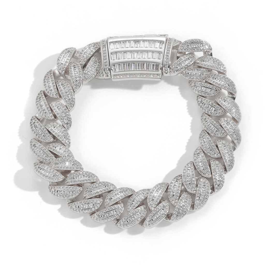 Hip Hop Cuban Link Cubic Zirconia Bracelet for Men