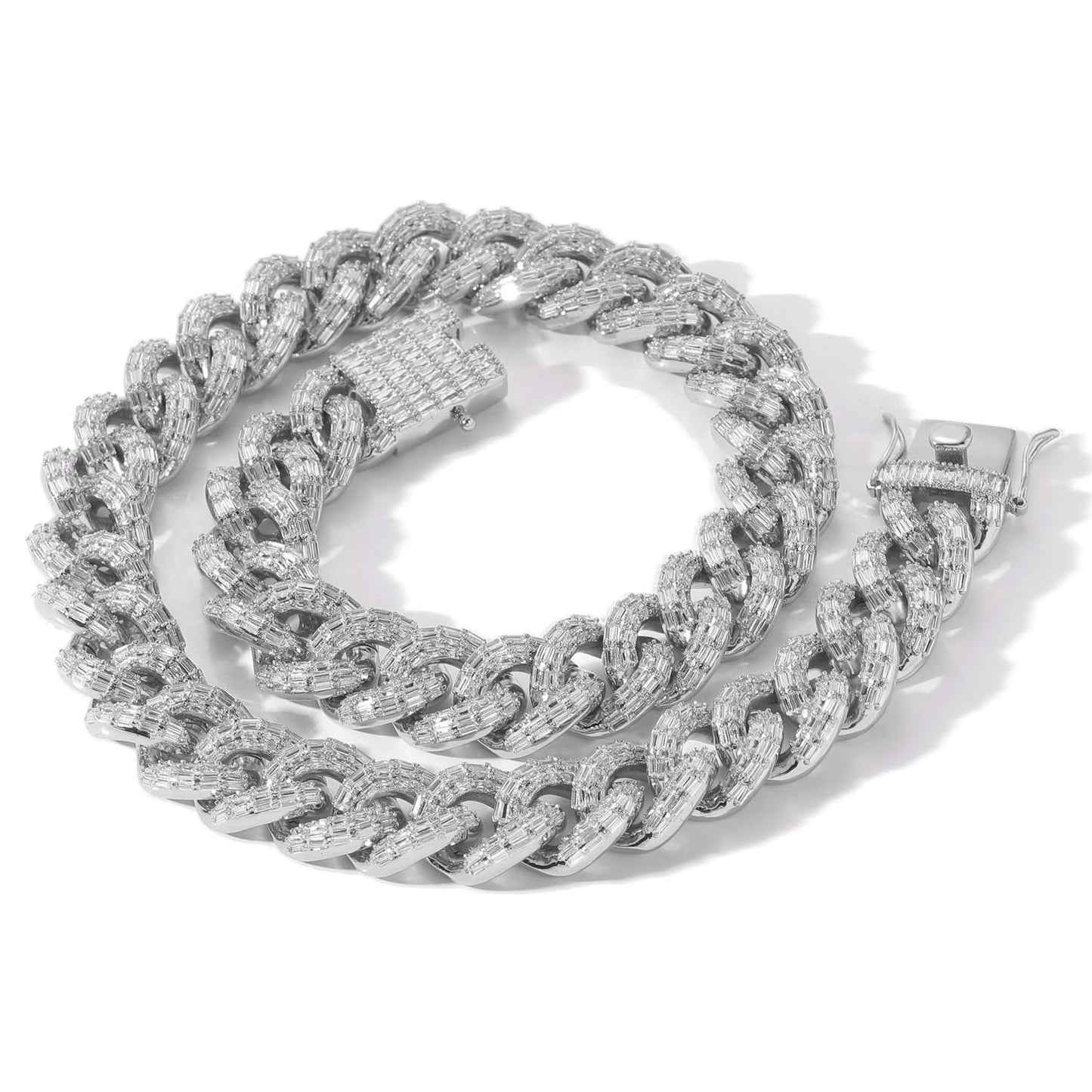 Hip Hop Light Luxury Cuban Link Bubble Cubic Zirconia Necklace for Men