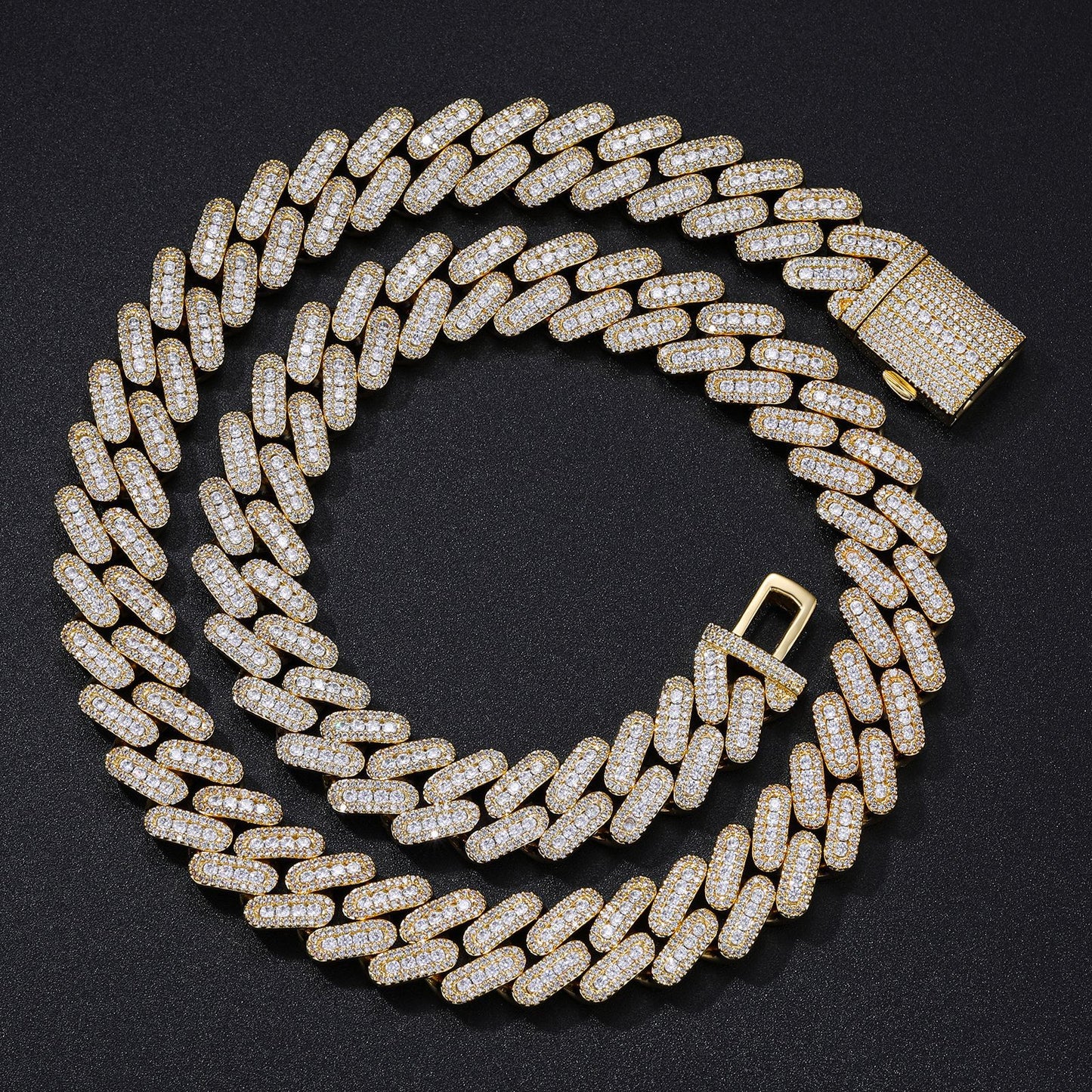 Iced Out Cuban Link Chain Bracelet/Necklace, Chunky Hip Hop Link Jewelry product image