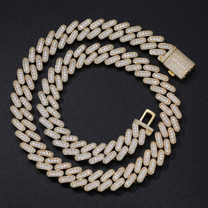 Iced Out Cuban Link Chain Bracelet/Necklace, Chunky Hip Hop Link Jewelry