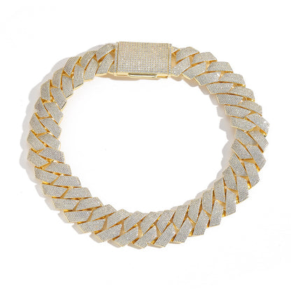 Hip Hop Diamond Shape Cuban Link Cubic Zirconia Necklace for Men