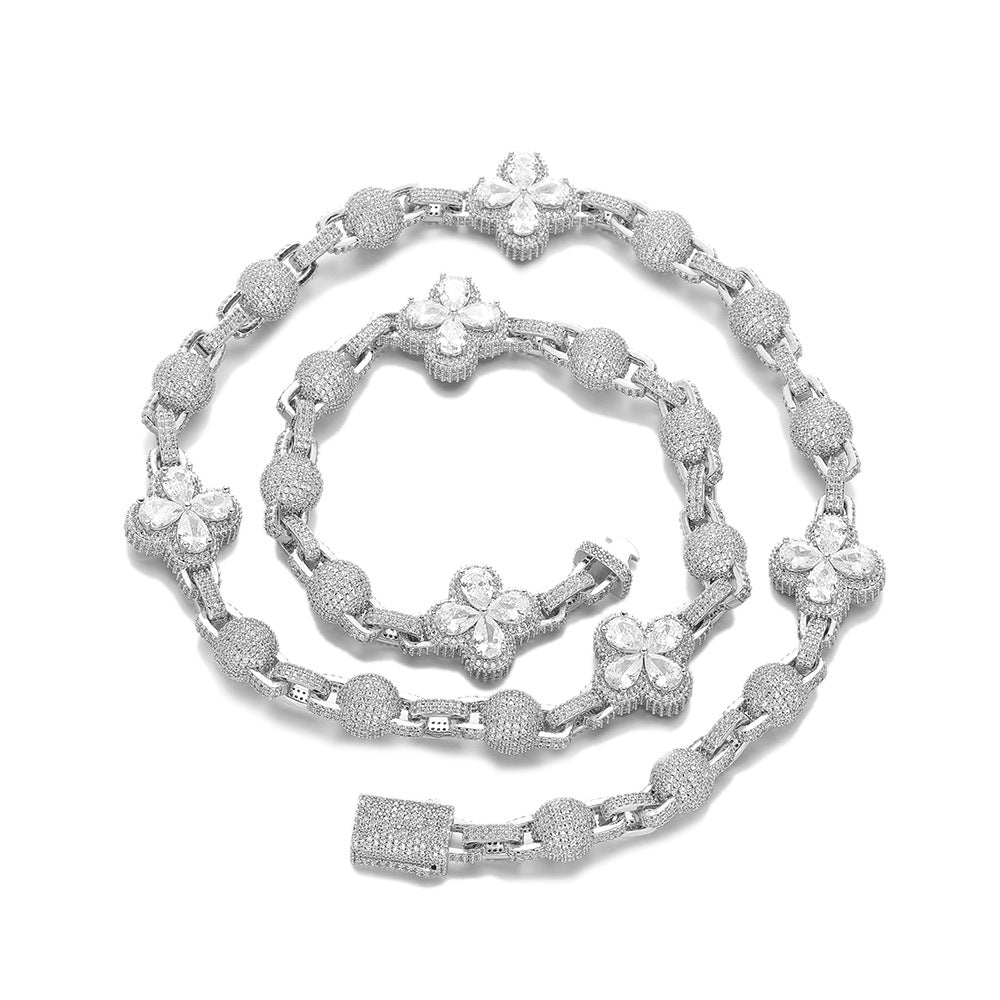 Unisex Clover Pendant Chain Bracelet, Hip Hop Link Bracelet