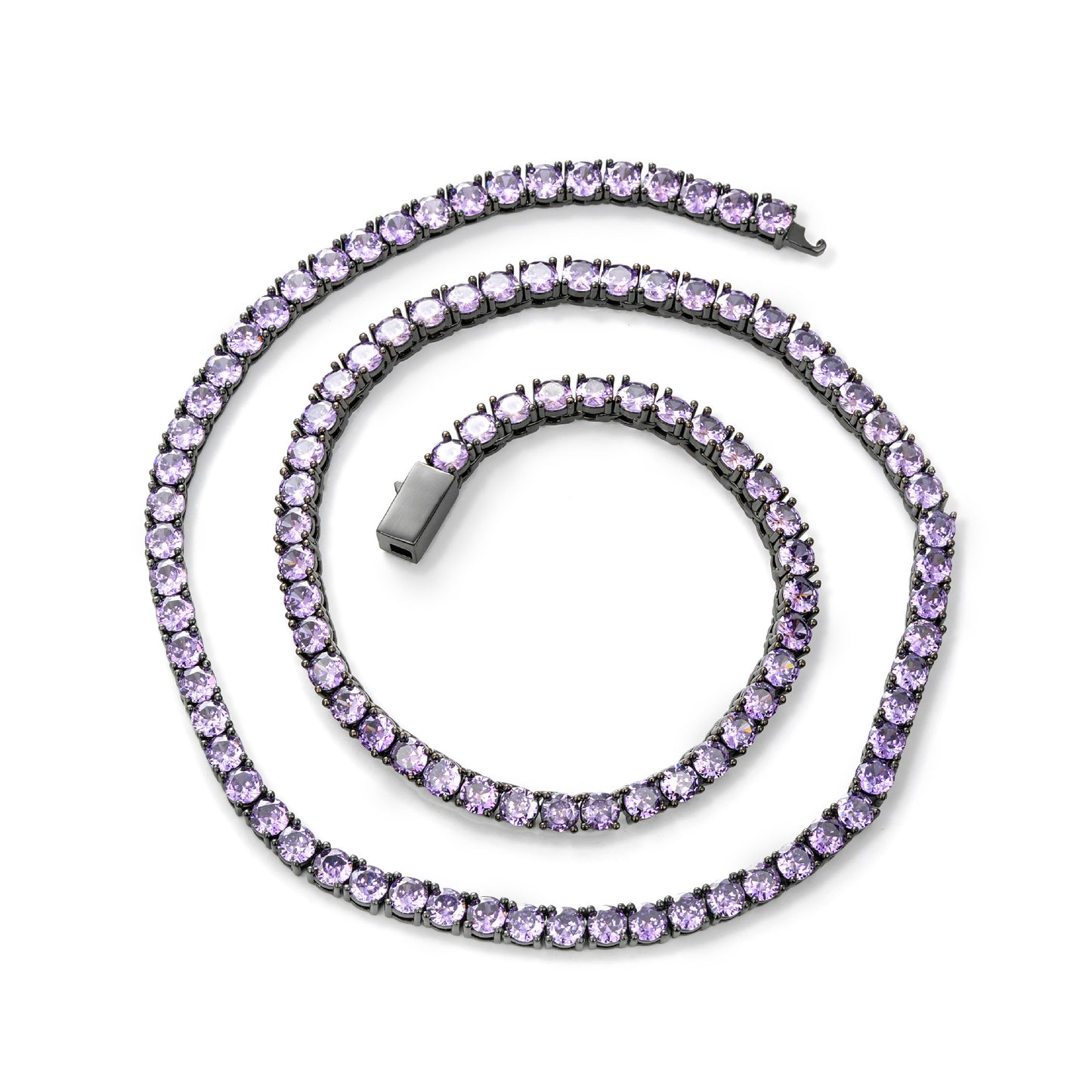 Multicolor 4mm Cubic Zirconia Tennis Chain Necklace and Bracelet, Unisex