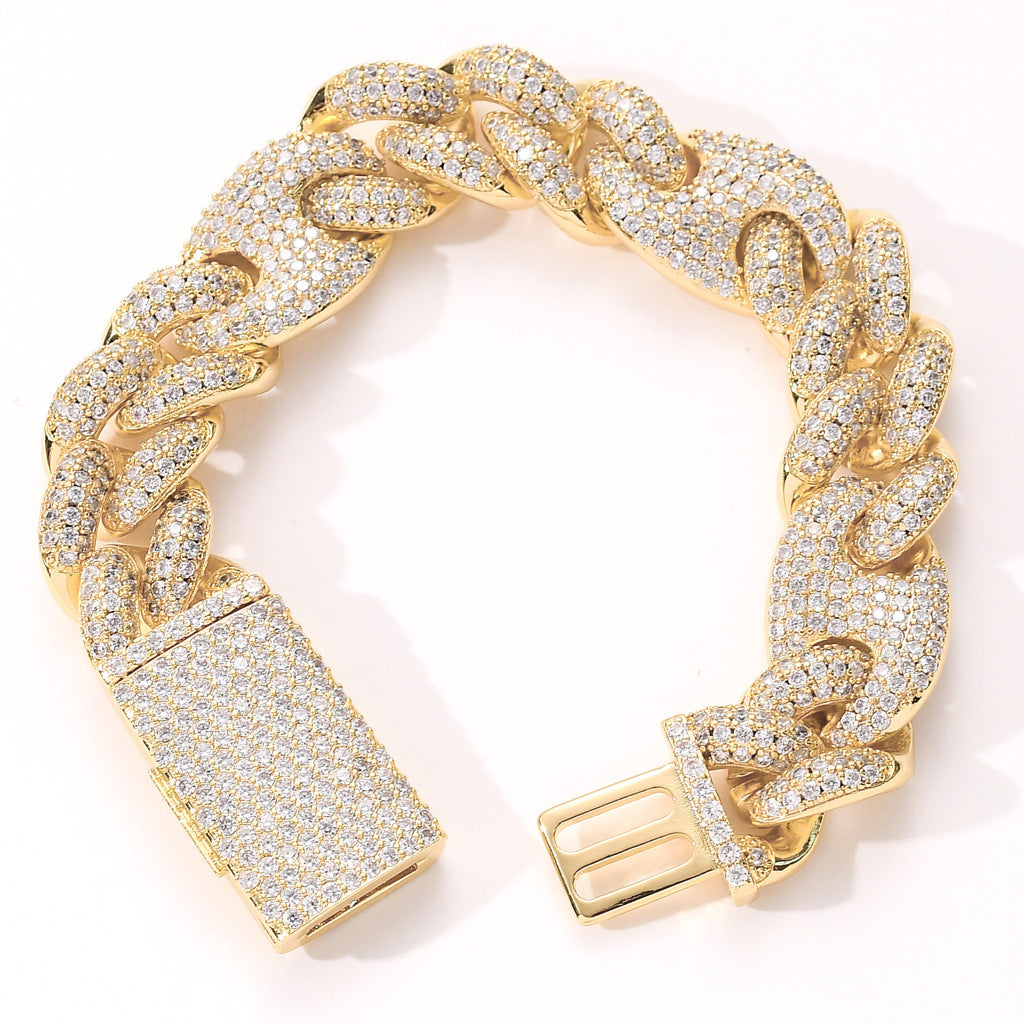 Hip Hop Cuban Link Copper Bracelet for Men