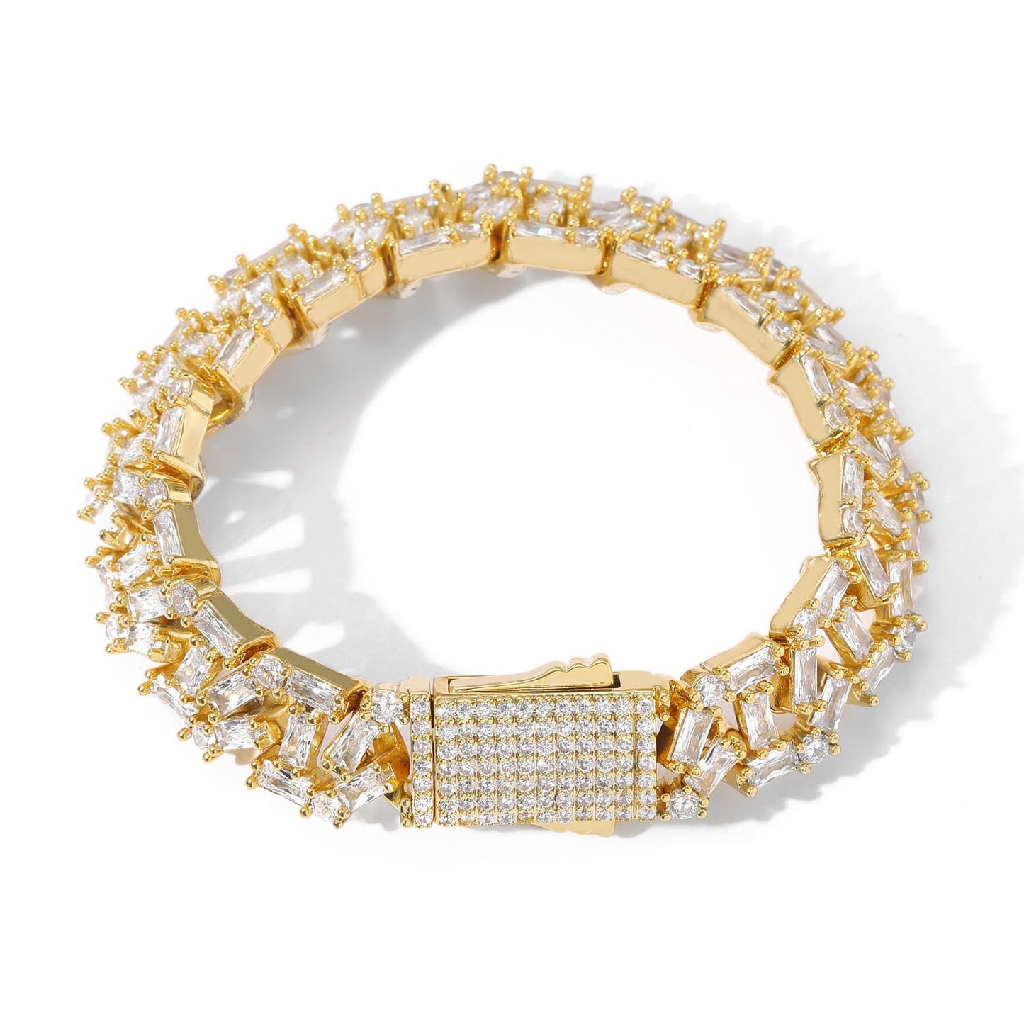 Hip Hop Light Luxury Cuban Link Copper Bracelet for Men