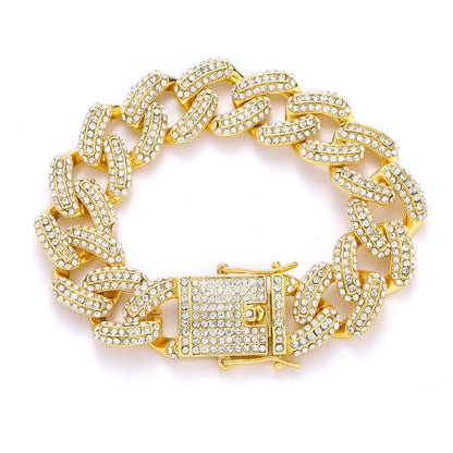 Hip Hop Cuban Link Alloy Bracelet for Men