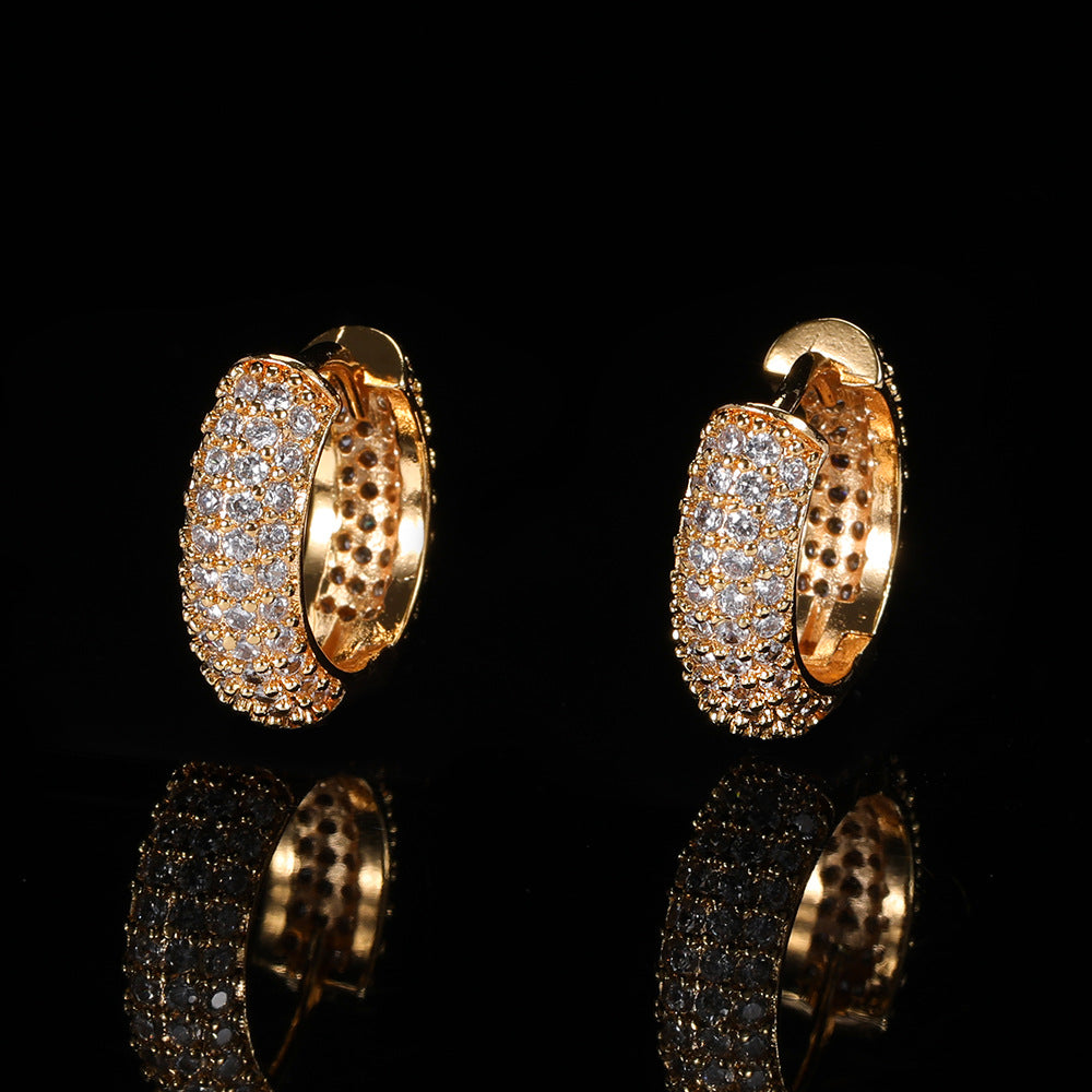 Pave CZ Hoop Copper Earrings in Selectable Colors and Sizes - EAR002 product image