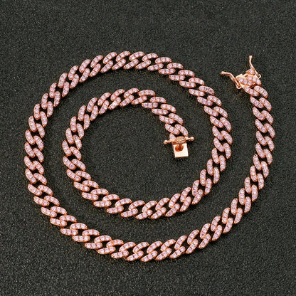 Hip Hop Cuban Link Cubic Zirconia Necklace for Men