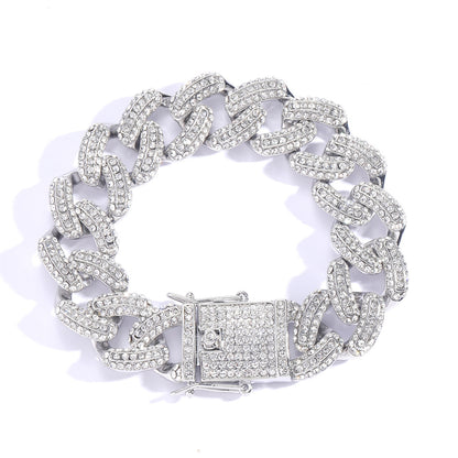Hip Hop Cuban Link Alloy Bracelet for Men