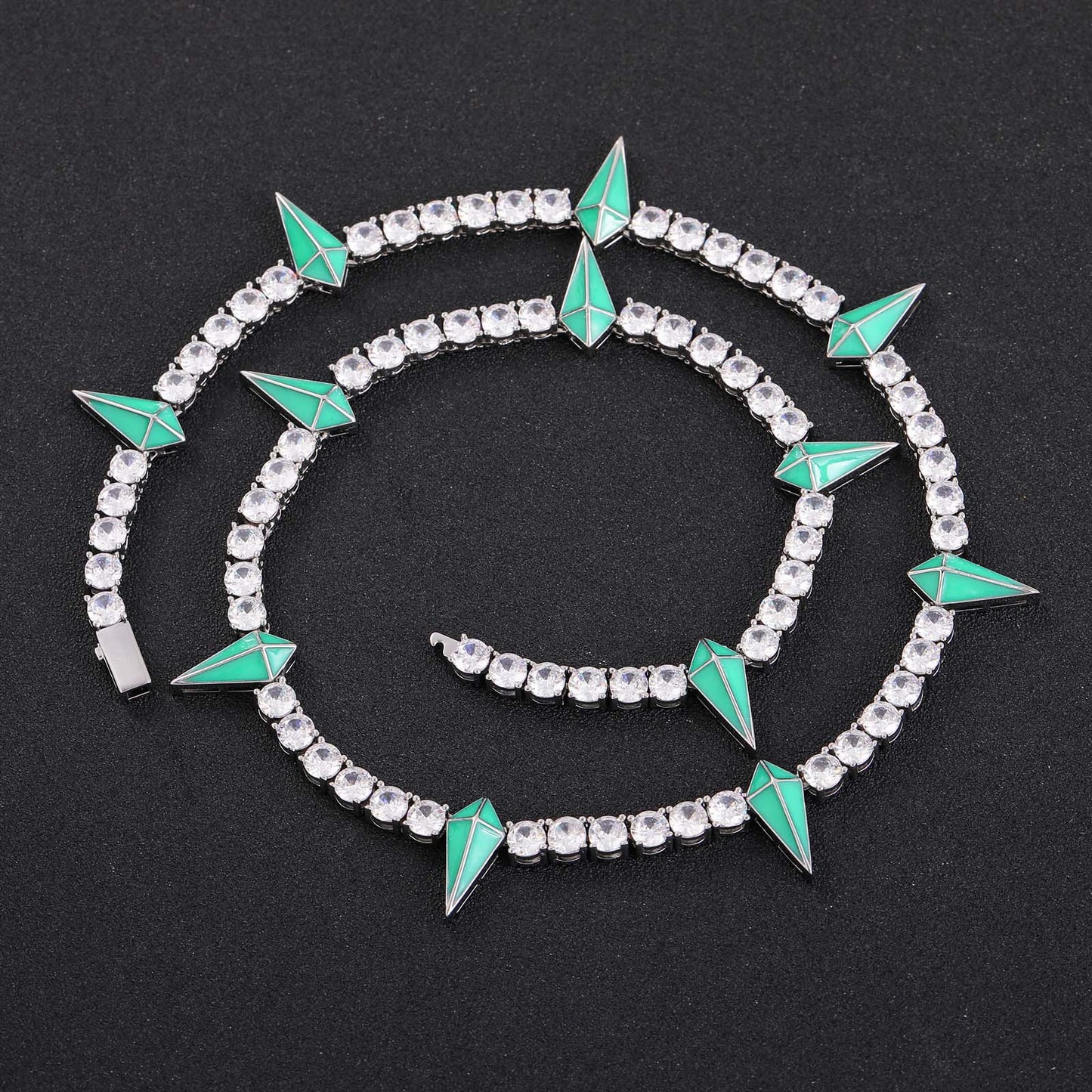 Hip Hop Tennis Chain Panther Cubic Zirconia Necklace for Men