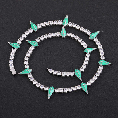 Hip Hop Tennis Chain Panther Cubic Zirconia Necklace for Men