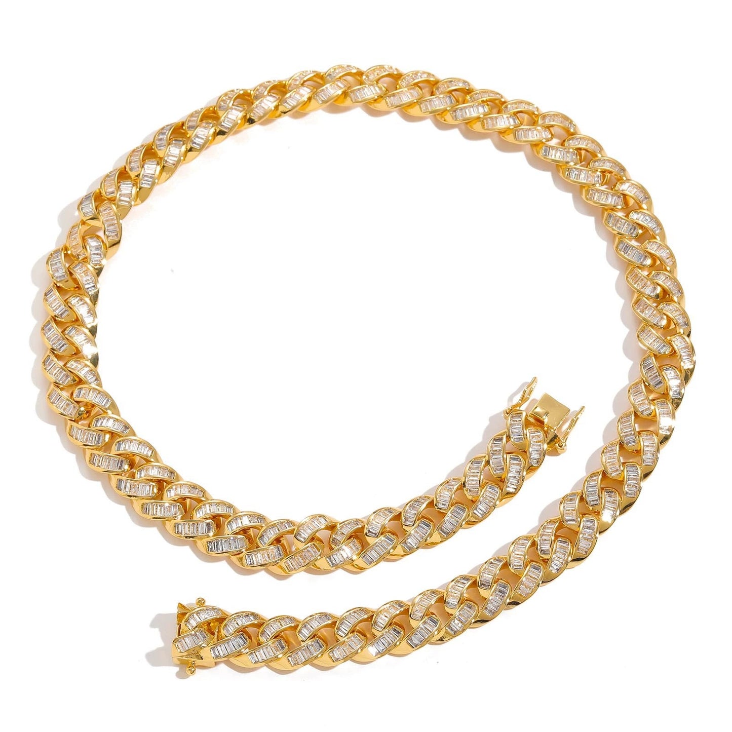 Hip Hop Cuban Link Cubic Zirconia Necklace for Men