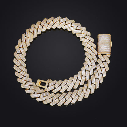 Iced Out Cuban Link Bracelet, Zircon Pavé Hip Hop Chain Bracelet, Unisex