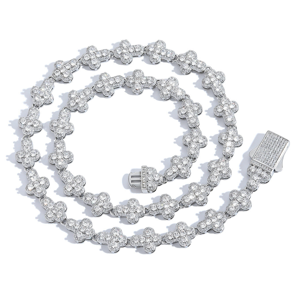 Hip Hop Cross Cubic Zirconia Necklace for Men