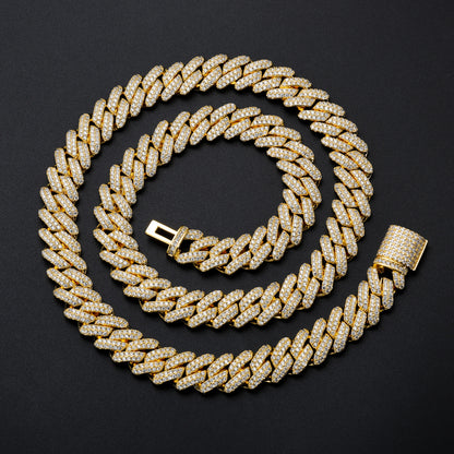 Iced Out 5A CZ Cuban Link Chain Necklace & Bracelet