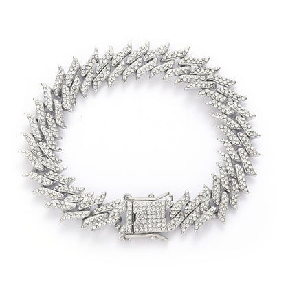 Hip Hop Punk Cuban Link Alloy Bracelet for Men