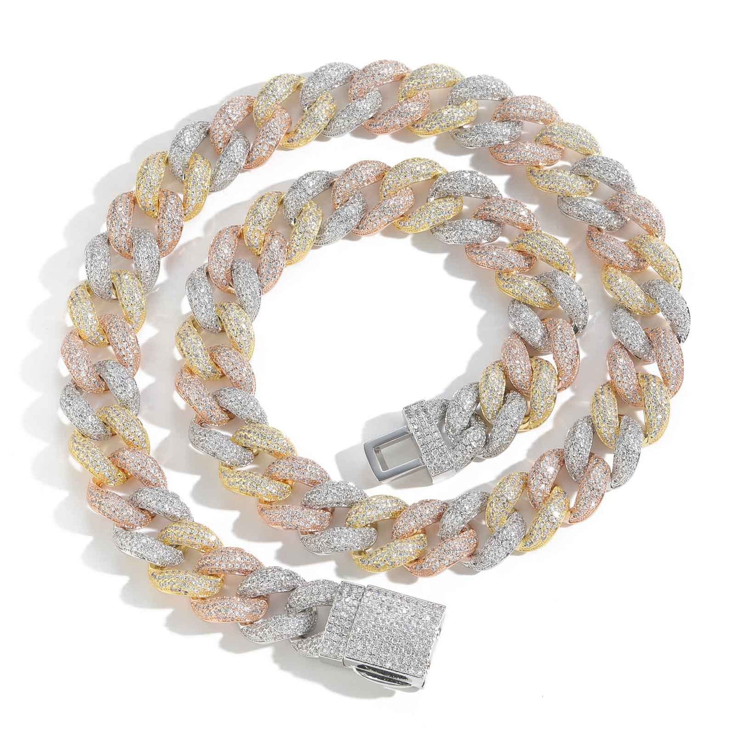 Hip Hop Cuban Link Bubble Cubic Zirconia Necklace for Men