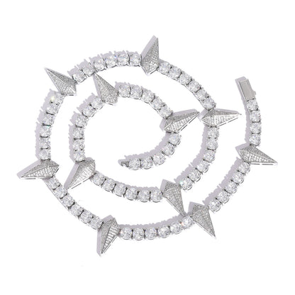 Hip Hop Tennis Chain Panther Cubic Zirconia Necklace for Men
