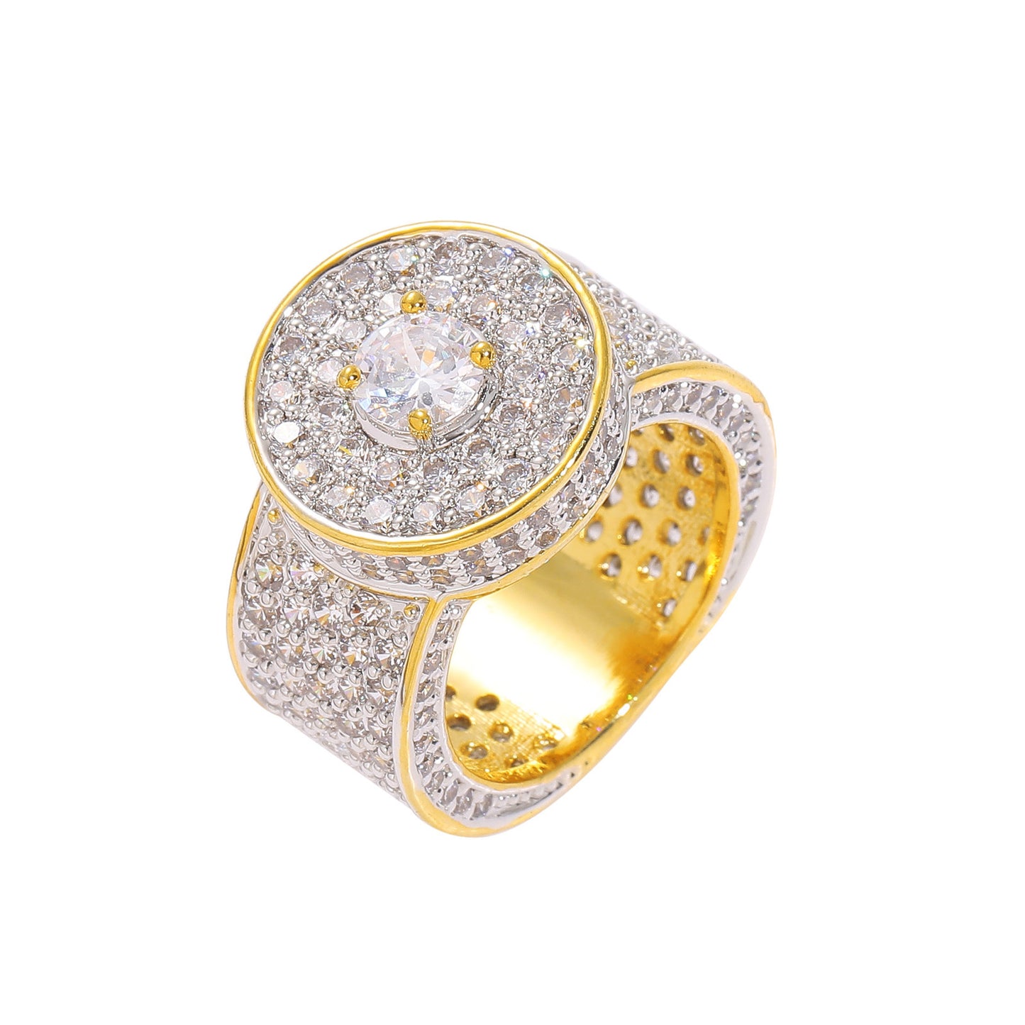 Hip Hop Light Luxury Fashion Cubic Zirconia Ring for Men