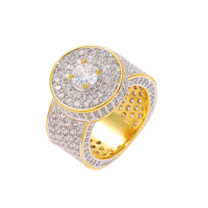 Hip Hop Light Luxury Fashion Cubic Zirconia Ring for Men