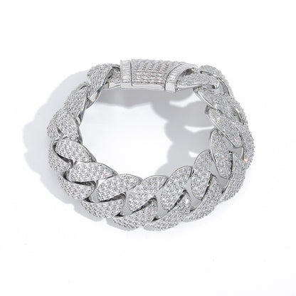 Hip Hop Cuban Link Bubble Cubic Zirconia Bracelet for Men