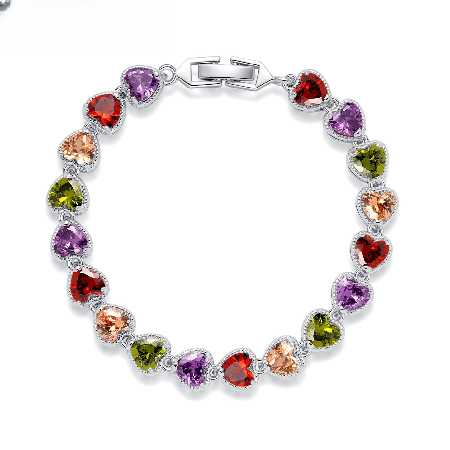 Heart Gem Statement Bracelet for Women