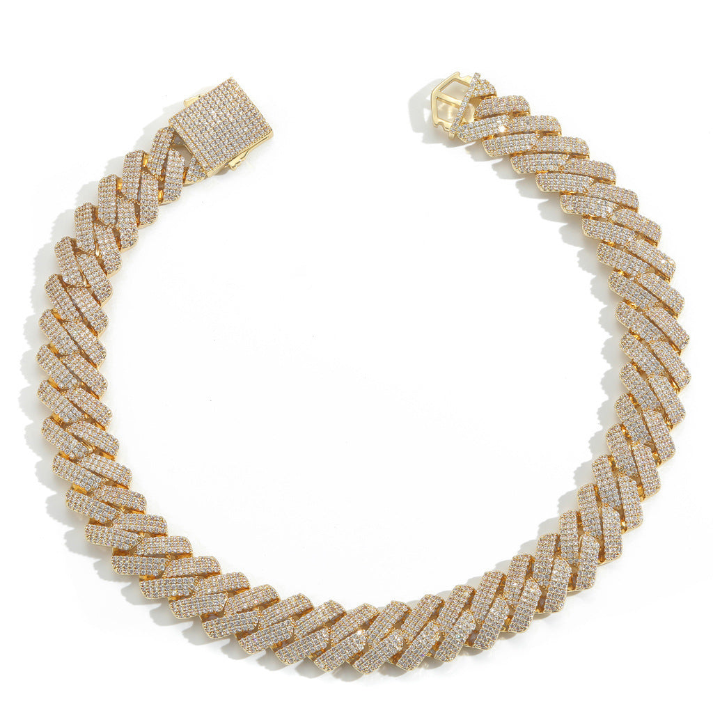 Hip Hop Cuban Link Cubic Zirconia Necklace for Men