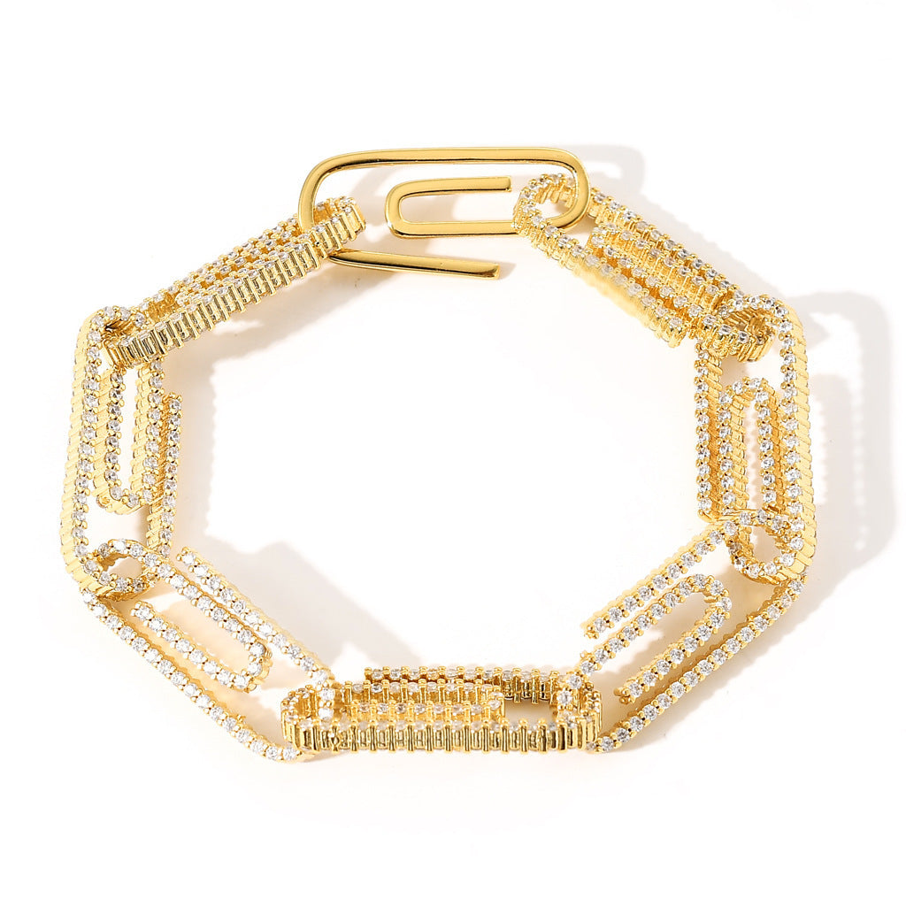 Hip Hop Fashion Cubic Zirconia Bracelet for Men