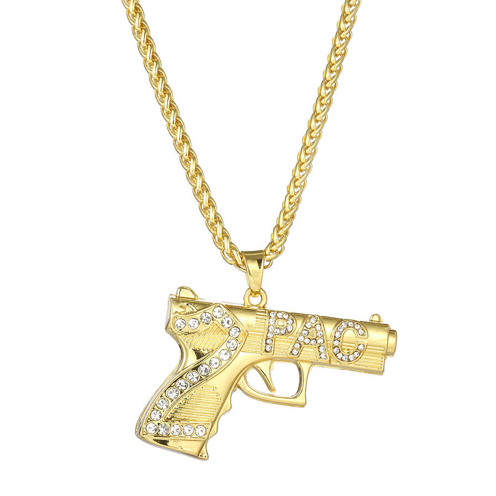 Hip Hop Letter Number Alloy Pendant Necklace for Men and Women