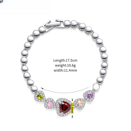 Heart Tennis Bracelet for Women Romantic Gift