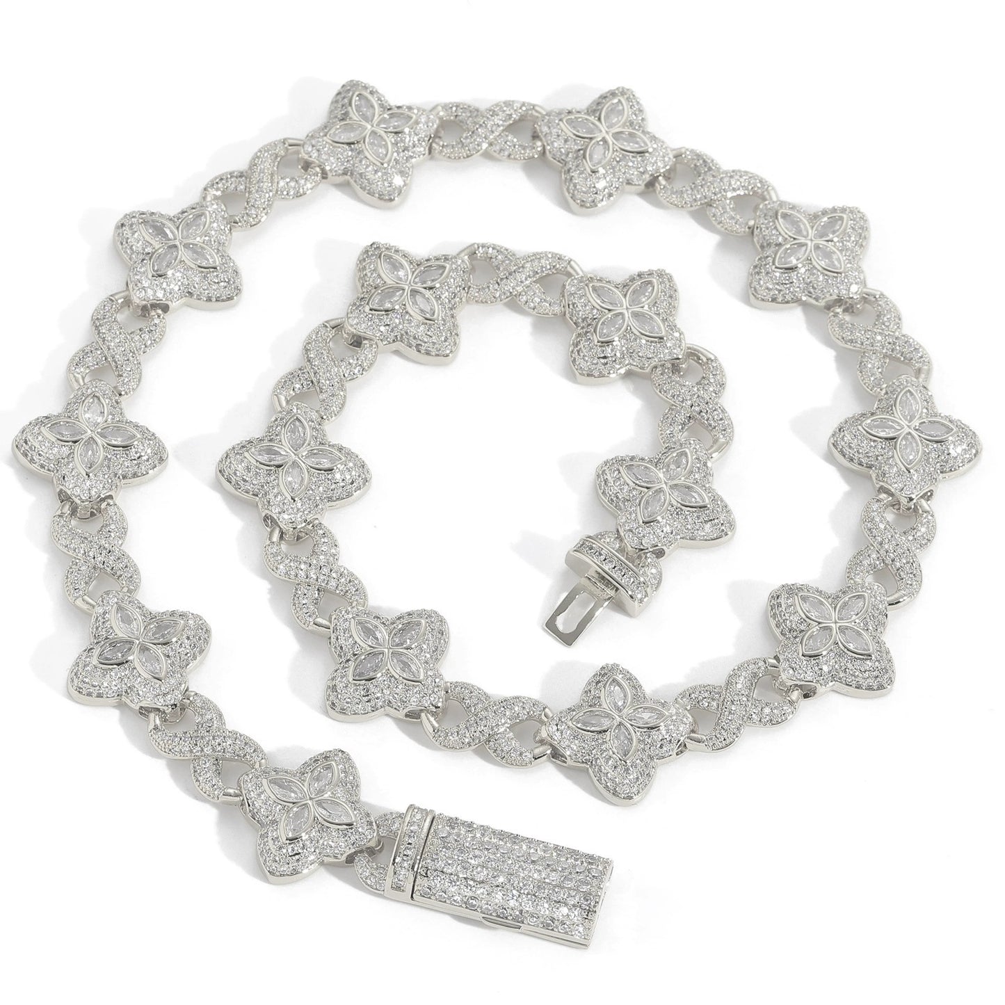 Hip Hop Diamond Shape Cuban Link Cubic Zirconia Necklace for Men